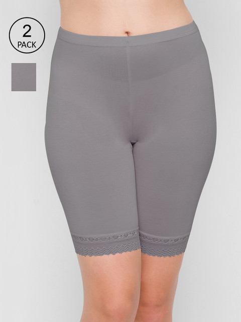 

FashionRack Women Grey Pack Of 2 Cotton Shorts