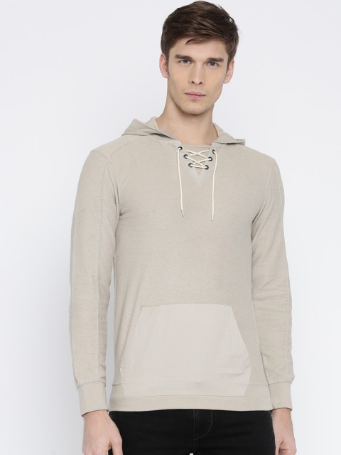 

Celio Men Beige Solid Hooded Sweatshirt