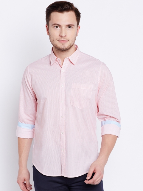

Pepe Jeans Men White & Pink Printed Casual Shirt