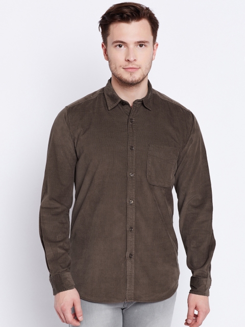 

Pepe Jeans Men Brown Solid Corduroy Shirt