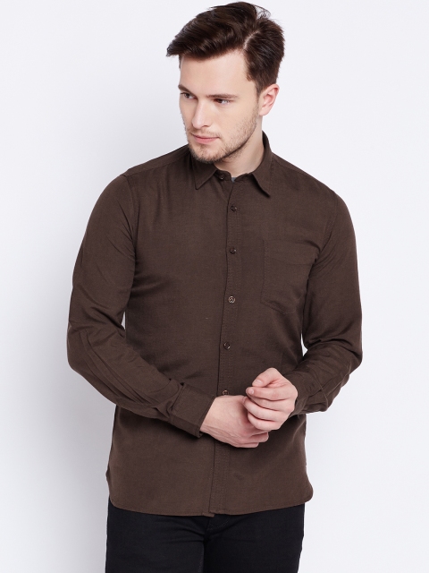 

Pepe Jeans Men Coffee Brown Slim Fit Solid Casual Shirt