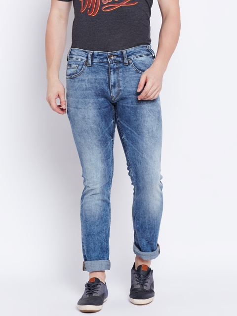 

Pepe Jeans Men Blue Regular Fit Mid-Rise Clean Look Stretchable Jeans