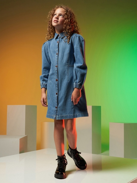 

Angel & Rocket Blue Cotton Shirt Dress