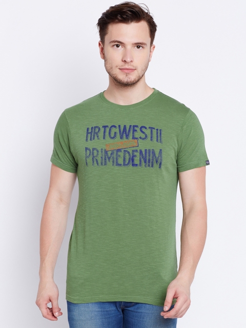

Pepe Jeans Men Green Printed Round Neck T-shirt