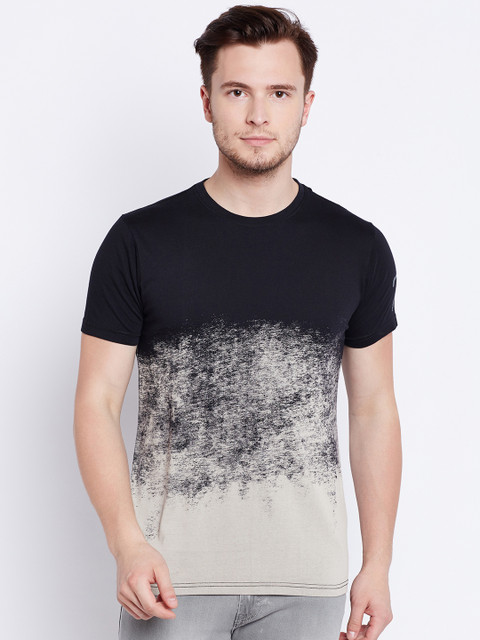 

Pepe Jeans Men Black & Beige Printed Round Neck T-shirt