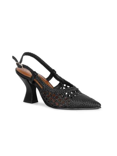 

Saint G Black Leather Party Block Pumps