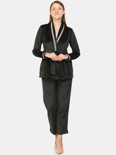 

bellamia Women Black Smart Slim Fit Trousers