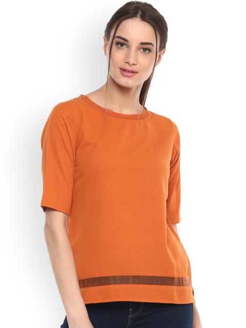

Soie Women Orange Solid Top