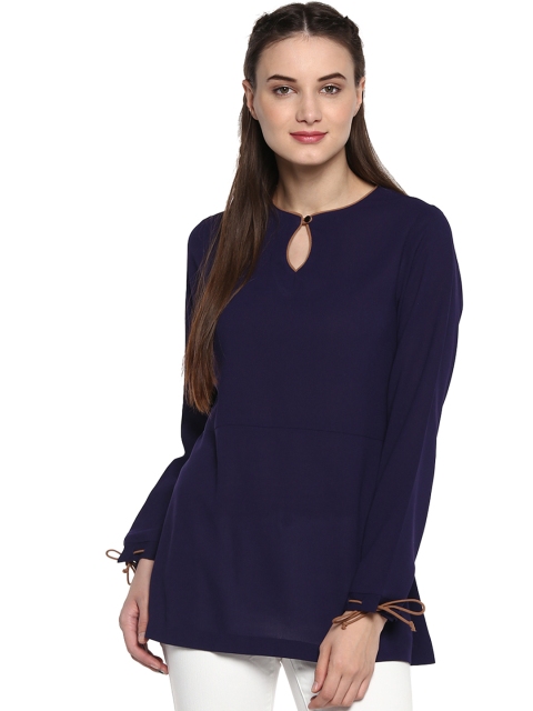 

Soie Women Navy Blue Solid Top