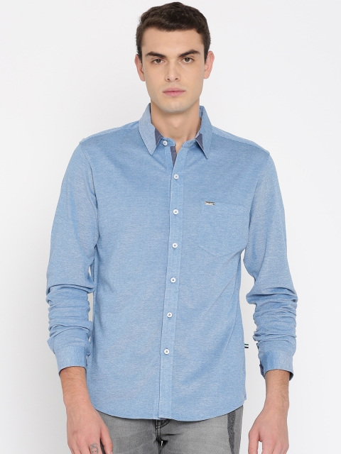 

Park Avenue Men Blue Slim Fit Solid Casual Shirt