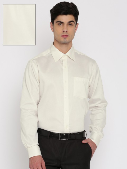 

Park Avenue Men Off-White Regular Fit Self Design Formal Shirt