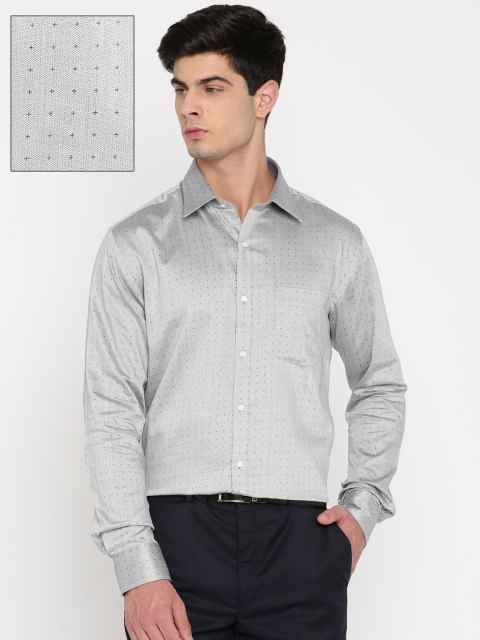 

Park Avenue Men Grey Slim Fit Self Design Formal Shirt