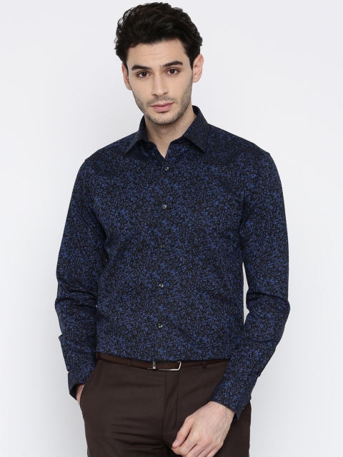 

Park Avenue Men Blue & Black Slim Fit Printed Smart Casual Shirt