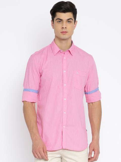 

Parx Men Pink Slim Fit Self Design Casual Shirt