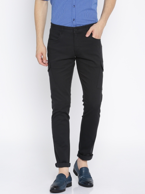

Parx Men Black Tapered Fit Solid Chinos