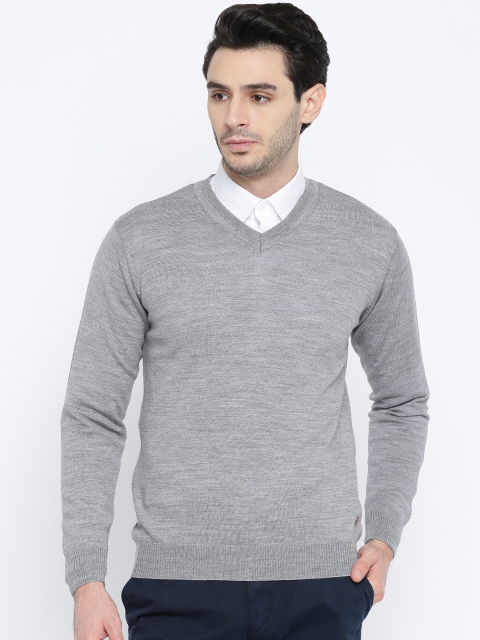 

Raymond Men Grey Solid Woollen Pullover