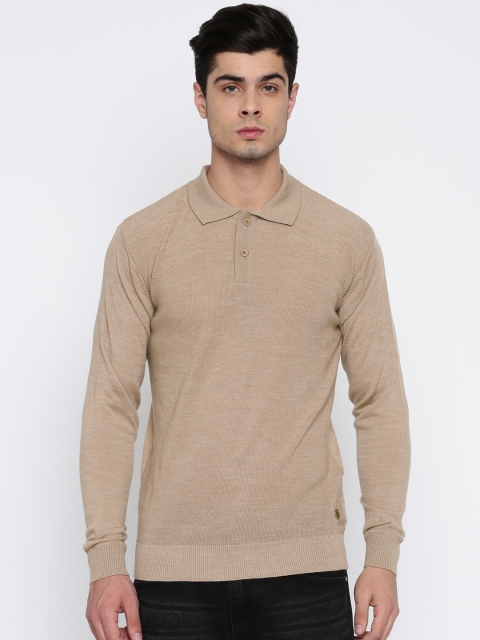 

Raymond Men Beige Solid Pullover Sweater