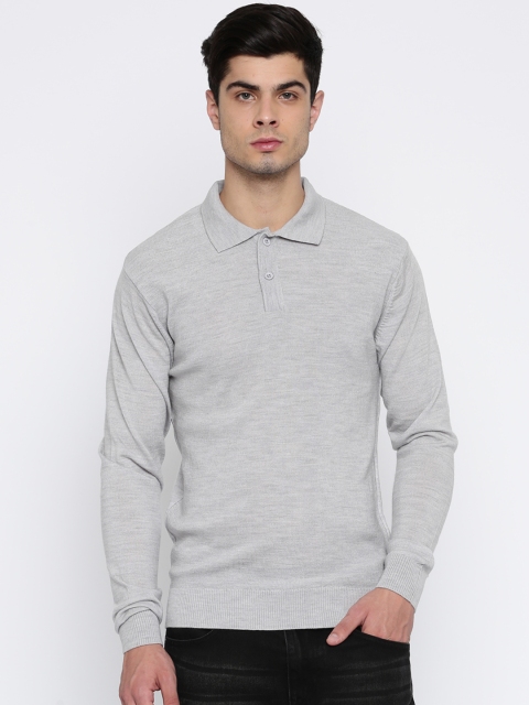 

Raymond Men Grey Melange Solid Pullover Sweater