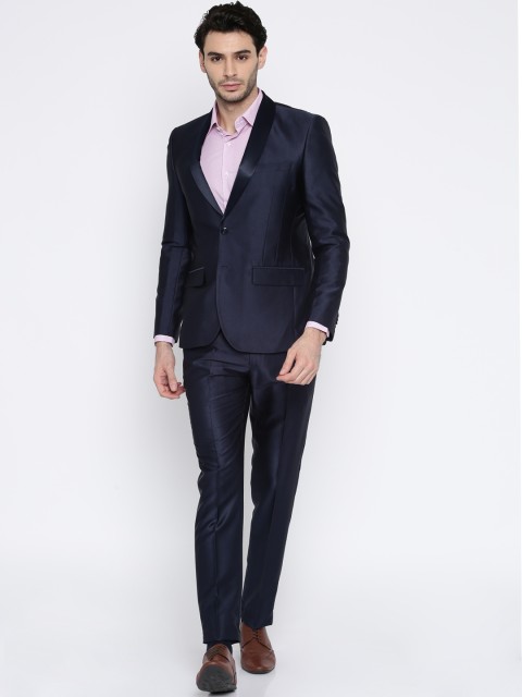 

Parx Men Navy Urban Fit Single-Breasted Party Suit, Navy blue