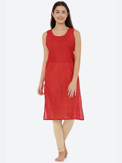 

FAWOMENT Women Red Solid Cotton Camisole