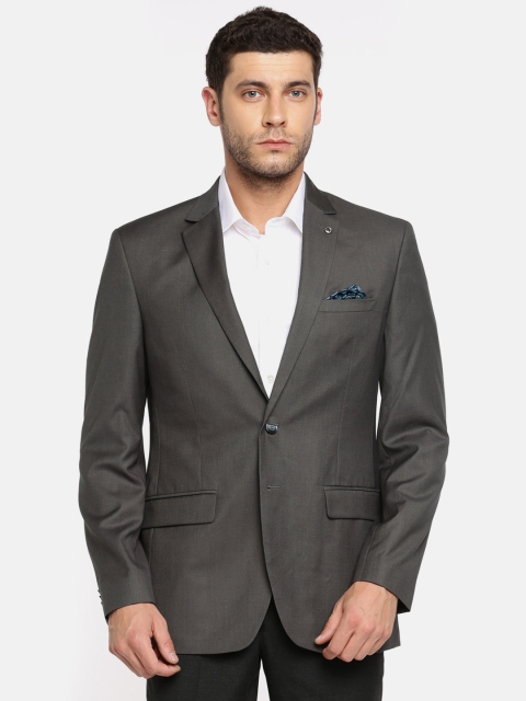 

Park Avenue Men Charcoal Grey Slim Fit Formal Blazer