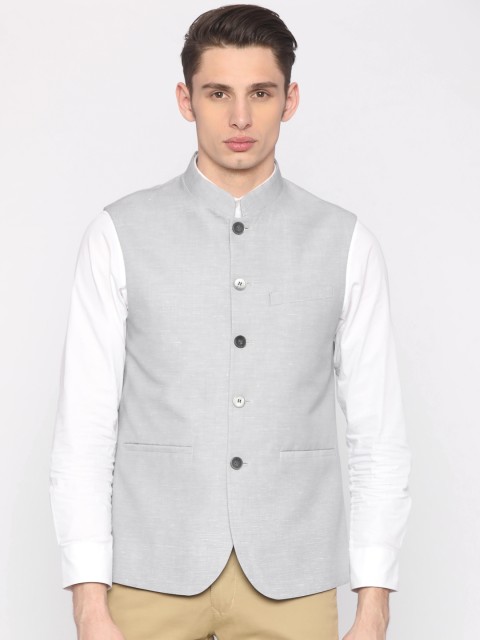 

Park Avenue Grey Super Slim Fit Nehru Jacket