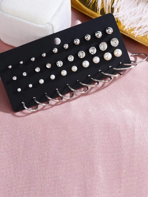 

Fashion Frill Silver-Toned Classic Studs Earrings