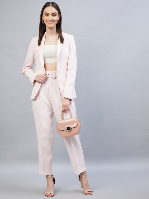 

DELAN Women Pink Solid Co-Ords Set