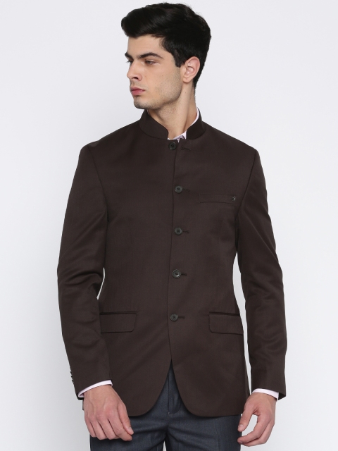 

Raymond Brown Tailored Contemporary Fit Single-Breasted Ethnic Bandhgala Blazer