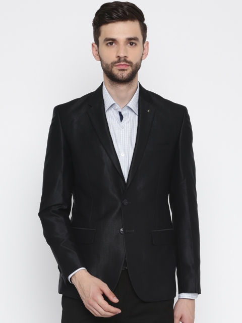 

Parx Men Navy Blue Solid Single-Breasted Urban Fit Formal Blazer
