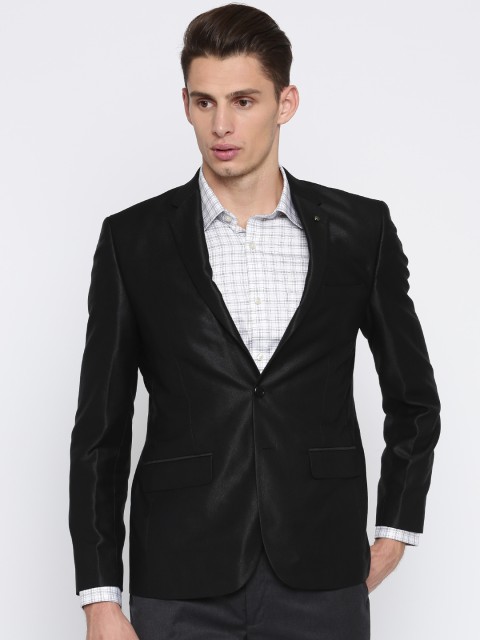 

Parx Black Single-Breasted Urban Fit Party Blazer