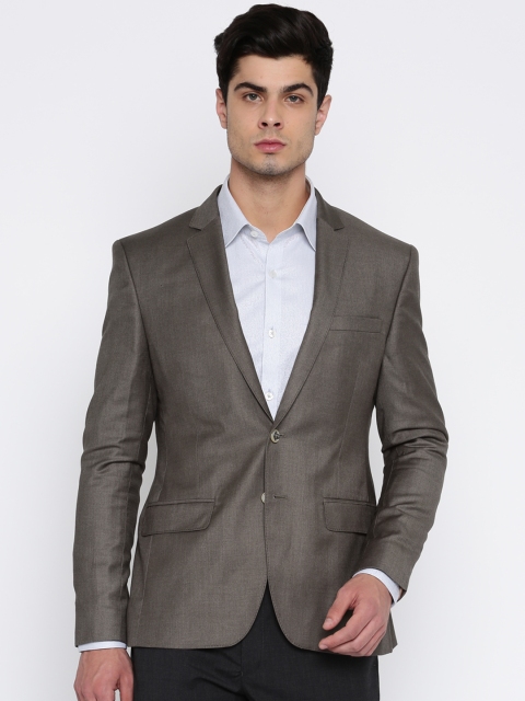 

Parx Men Brown Single-Breasted Formal Blazer