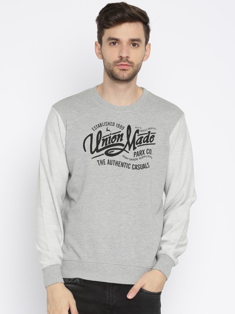 

Parx Men Grey Printed Sweatshirt