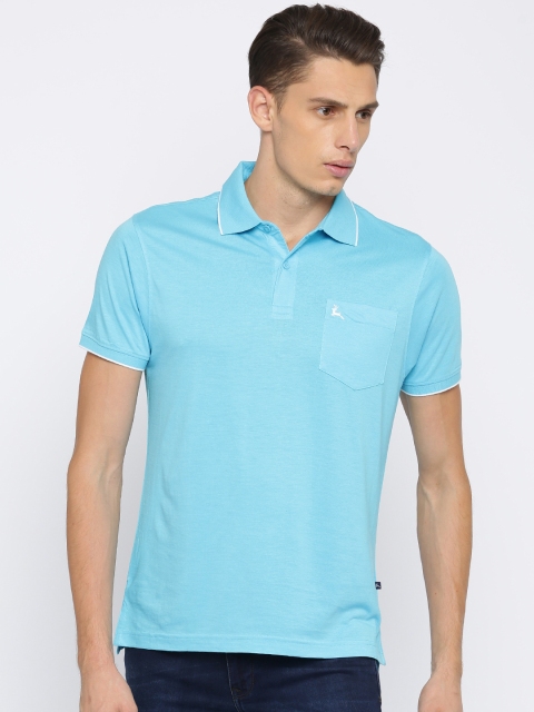 

Parx Men Blue Solid Polo Collar T-shirt
