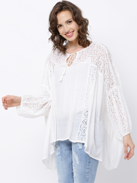 

Tokyo Talkies Women White Solid Top