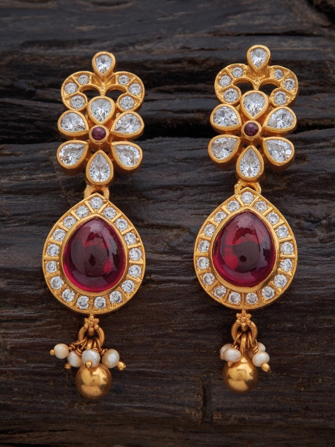

Kushal's Fashion Jewellery Pure Silver Green Teardrop Shaped Drop Earrings