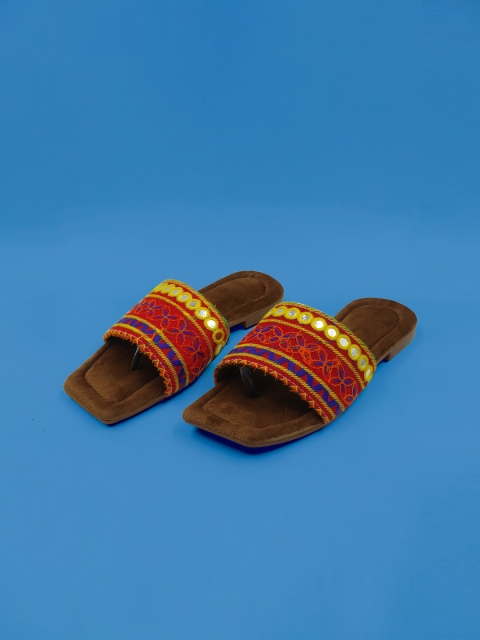 

Sayera Women Red Embellished Ethnic Open Toe Flats