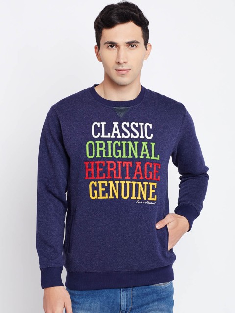 

Duke Men Navy Blue Applique Detail Sweatshirt