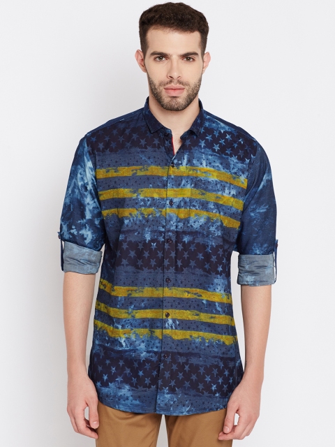 

Duke Men Blue Regular Fit Printed Casual Shirt