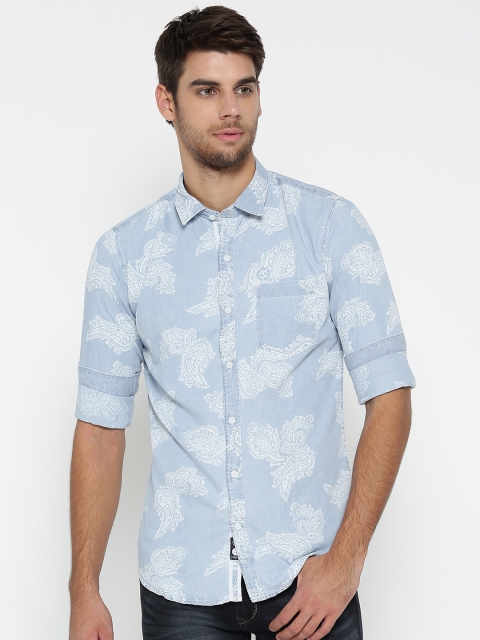 

Duke Stardust Men Blue & White Regular Fit Printed Casual Shirt