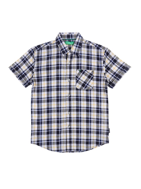 

Palm Tree Boys Yellow & Blue Tartan Checks Checked Casual Shirt