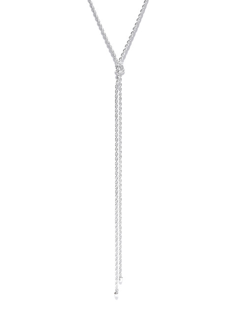 

Accessorize Silver-Toned Braided Lariat Necklace