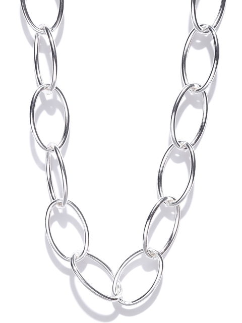 

Accessorize Silver-Toned Link Choker Necklace, Maroon