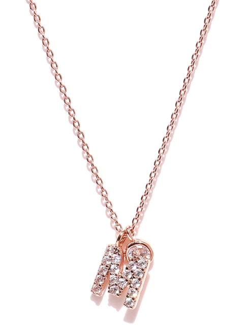 

Accessorize Rose Gold-Plated Cubic Zirconia Stone-Studded Necklace