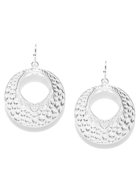 

Accessorize Silver-Toned Circular Drop Earrings