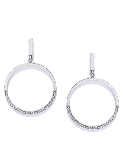 

Accessorize Silver-Toned Circular Drop Earrings