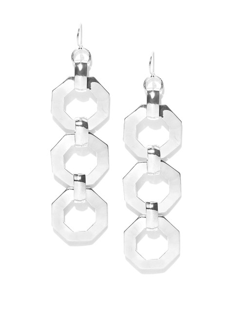 

Accessorize Silver-Toned Geometric Drop Earrings