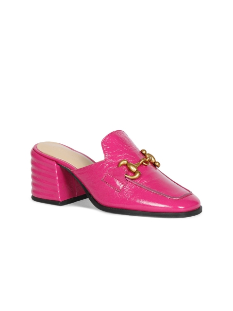

Saint G Women Pink Leather Block Mules