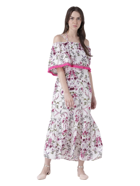

DODO & MOA White Floral Printed Maxi Dress