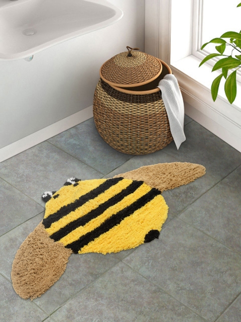 

S9home By Seasons Kids Yellow, Beige & Black Bath Mat